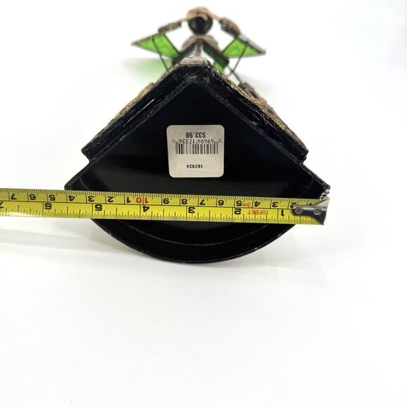 Vtg Wise Men Gold Metal Tin Green Textured Glass Candle Holder/Luminary 15”H - Picture 11 of 11